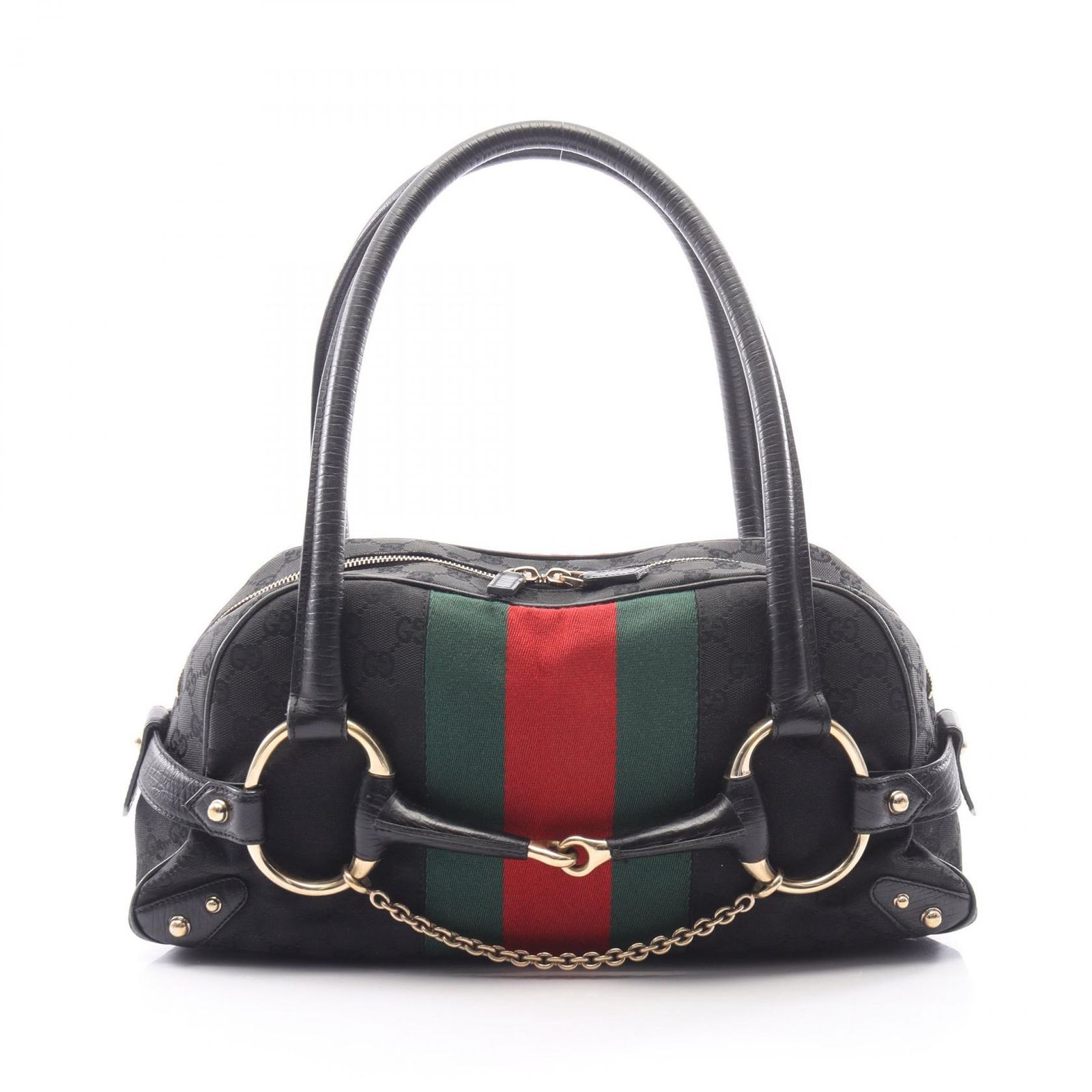 GUCCI グッチ ホースビット GGキャンバス ハンドバッグ