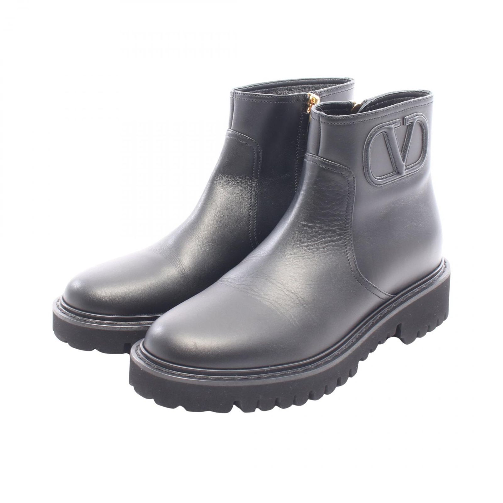 213,400円新品【ヴァレンチノガラバーニ】Vロゴ ショートブーツ 黒 38 Valentino Garavani ヴァレンティノ・ガラヴァーニ Vロゴ ショート