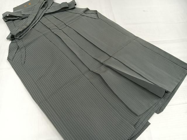 平和屋着物●極上　男性　馬乗り袴　紬地　木蘭色地　逸品　DZAB3689kh6 平和屋着物○男性 馬乗り袴 作家物 山吹平 草木染 縞 正絹 逸品