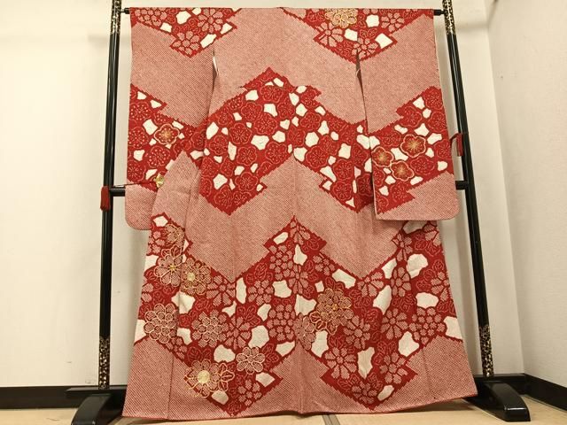 平和屋着物●豪華振袖　駒刺繍　絞り　花尽くし　正絹　逸品　AABJ8481ph 27,885円
