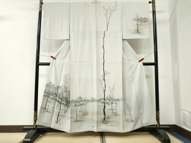 平和屋着物●訪問着　手描き　樹林風景文　暈し染め　正絹　逸品　CABI2946yc 23,075円