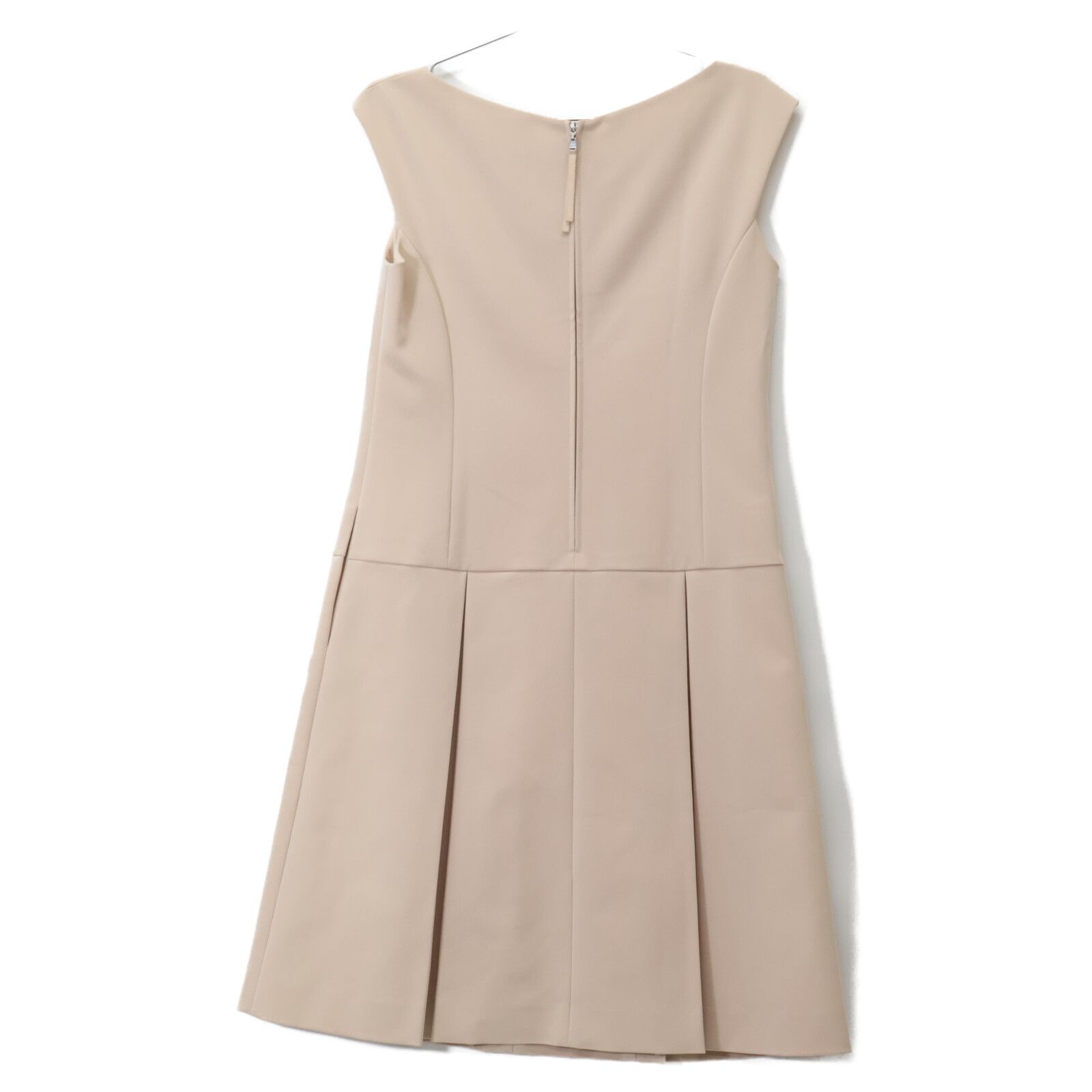 美品　フォクシー　バロン マットストレッチグログラン ワンピース　40 ベージュ FOXEY NEW YORK フォクシーニューヨーク ベージュ 37801 ストレッチ