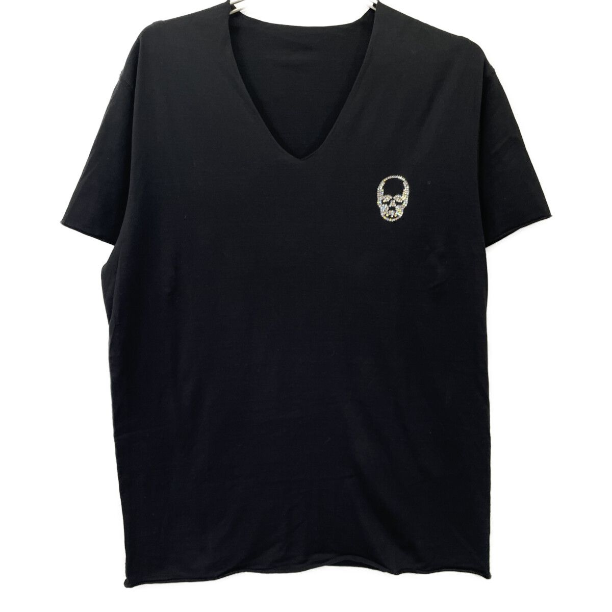lucien pellat-finet ルシアンペラフィネ ブラック スーピマコットン スワロフスキスカル Tシャツ XL lucien pellat-finet ルシアンペラフィネ ブラック スーピマコットン