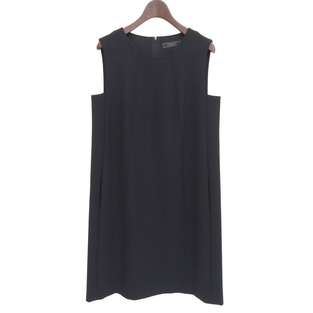 フォクシー　FOXEY ワンピース　ノースリーブ　40 FOXEY フォクシー 美品 バックジップ ノースリーブ ワンピース