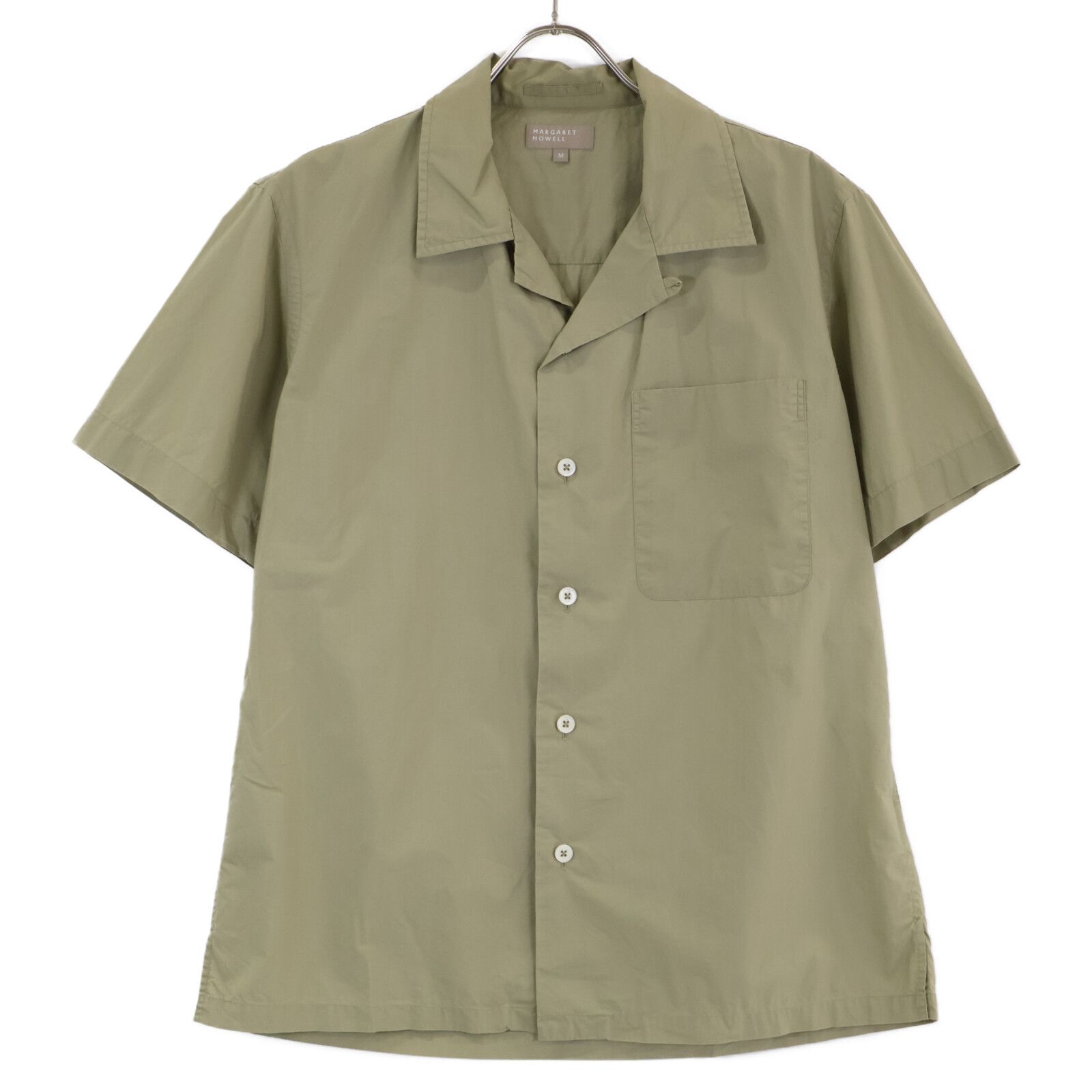 ◆【美品】MHL.，マーガレットハウエル，開襟，オープンカラー，半袖シャツ MargaretHowell マーガレットハウエル 579-8150060 コットン 開襟 半袖