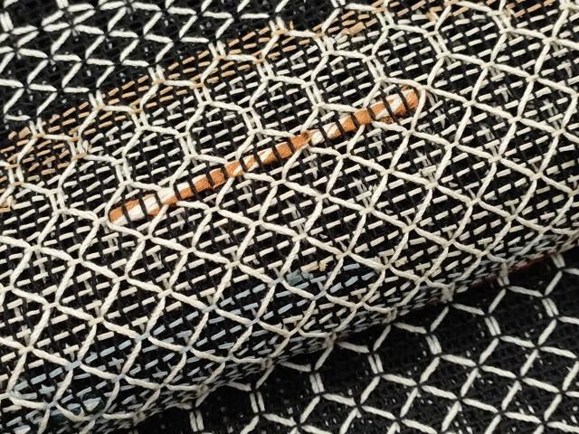 平和屋着物＊夏物 八寸名古屋帯 羅 抽象文 黒地 正絹 逸品 CABK1811tx