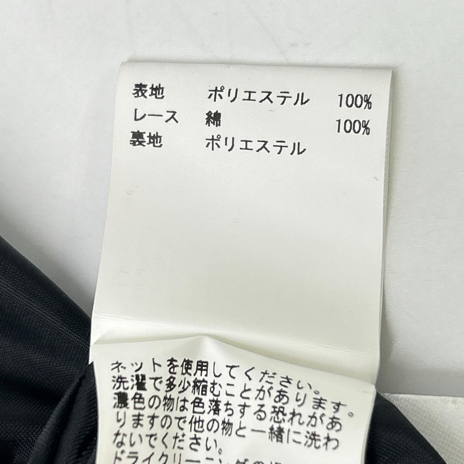 ANAYI アナイ ブラック ポリエステル レースデザインノースリーブ