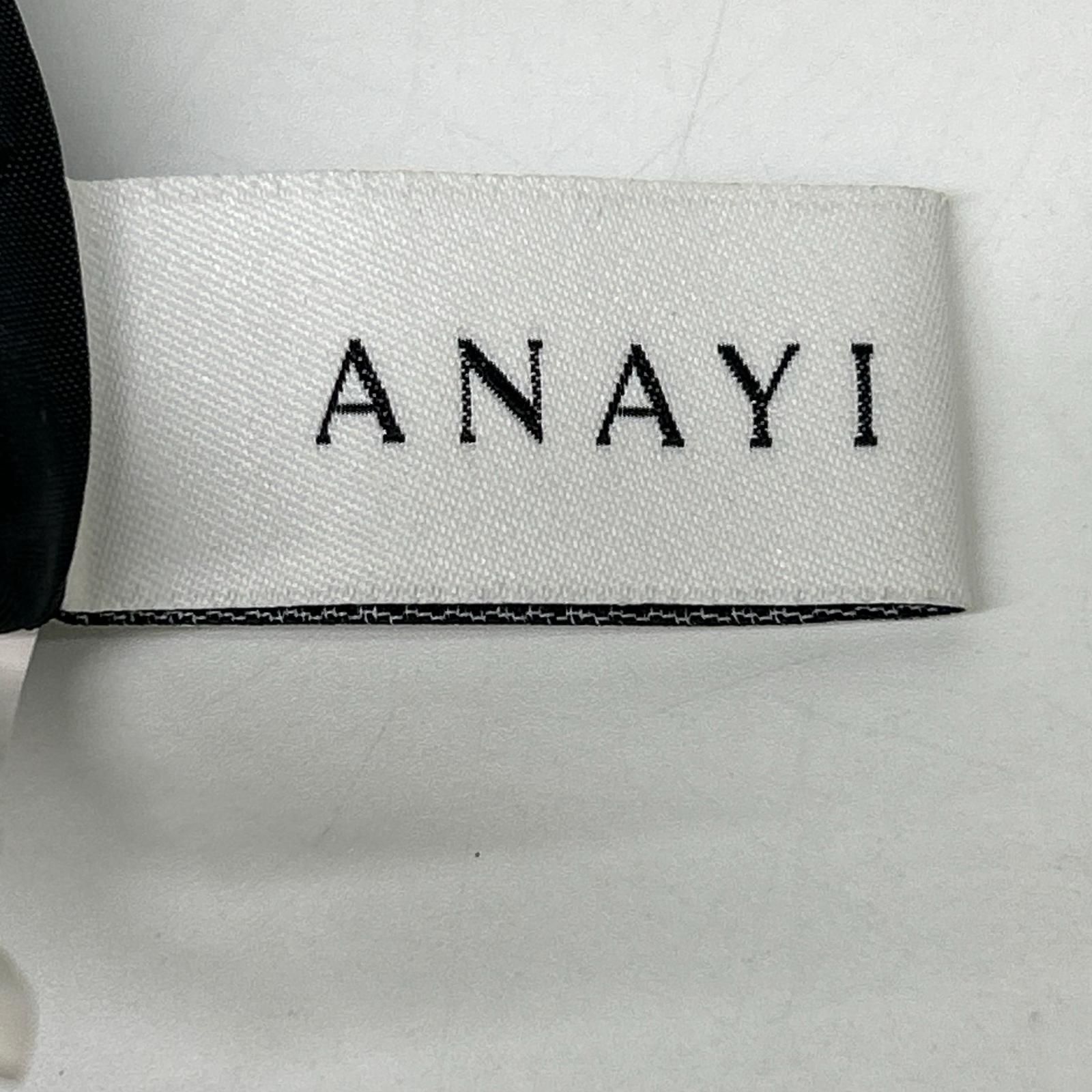 ANAYI アナイ ブラック ポリエステル レースデザインノースリーブ