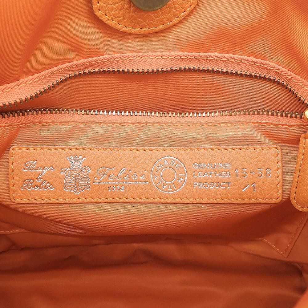 Felisi フェリージ 美品 レザー ショルダーバッグ レディース オレンジ