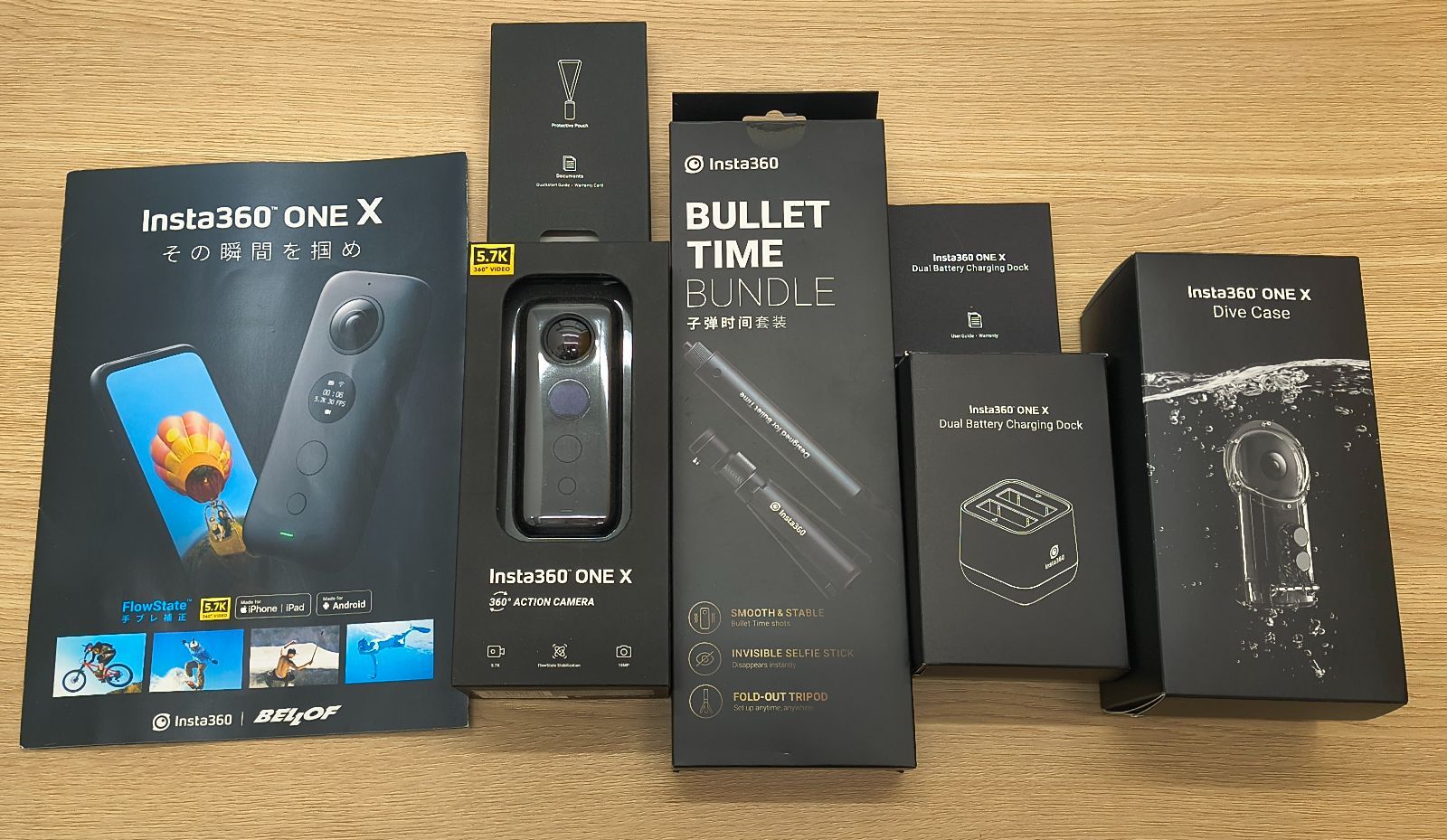 インスタ360 one x  バレットタイム　防水ケース　セット ☆【美品・付属品多数】Insta360 ONE X バレットタイムバンドル