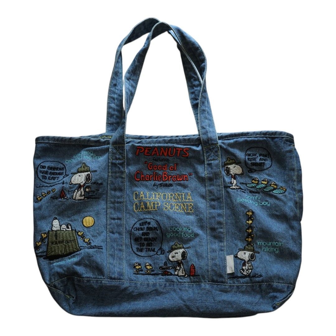 ROOTOTE PEANUTS スヌーピー デニム トートバッグ キャンプ柄 - メルカリ
