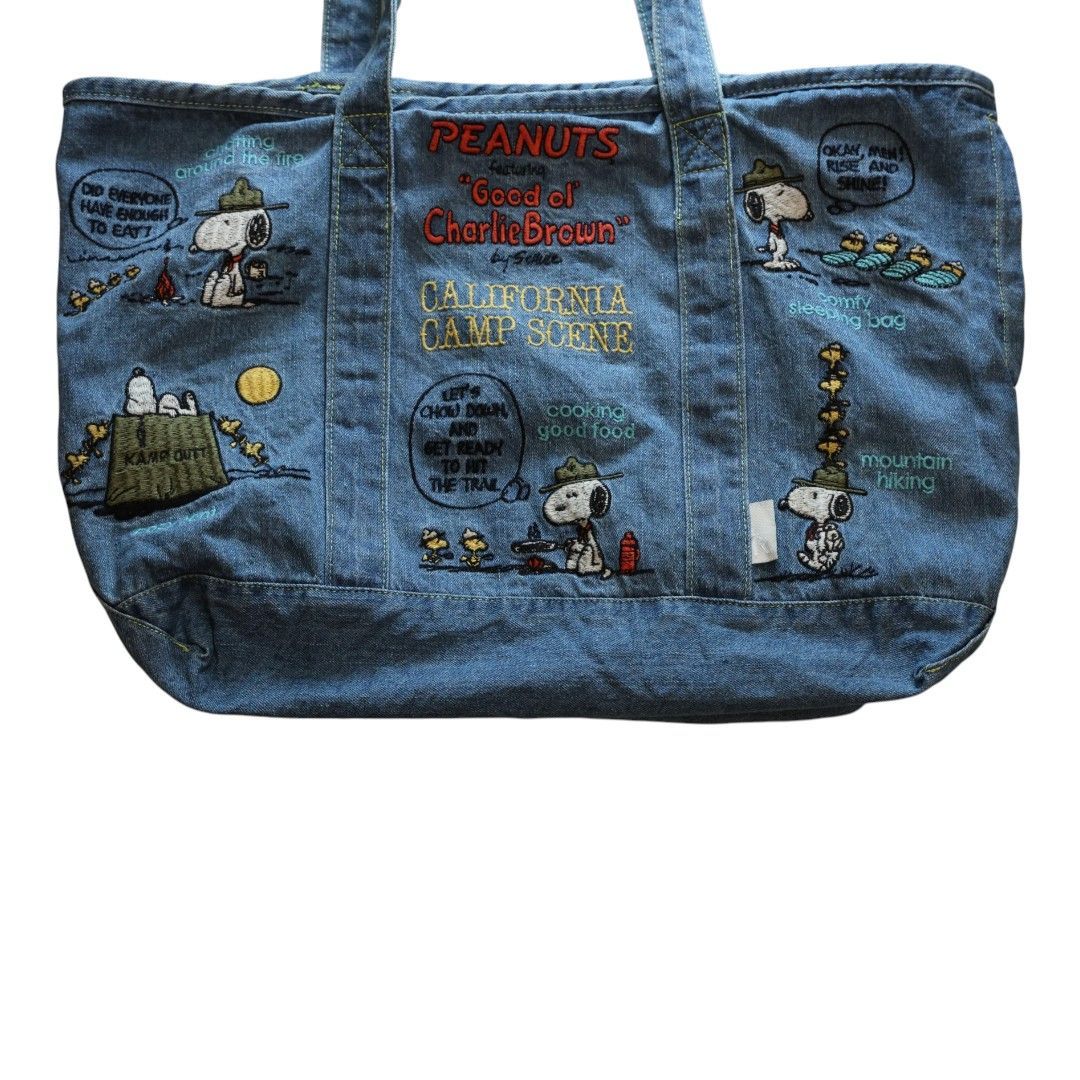 ROOTOTE PEANUTS スヌーピー デニム トートバッグ キャンプ柄 - メルカリ