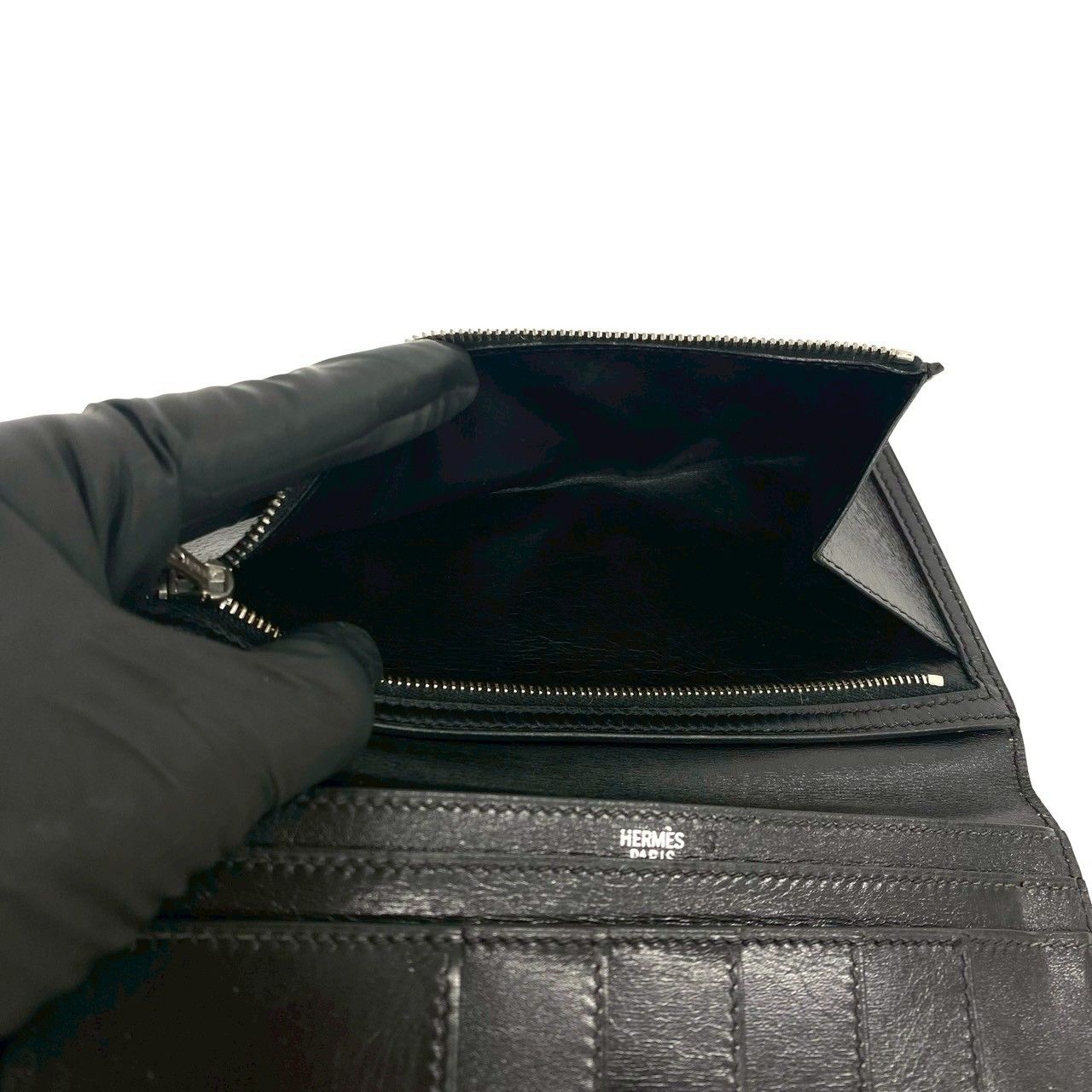 極 美品 希少品 □F 刻印 HERMES エルメス ベアン ボックスカーフ 長