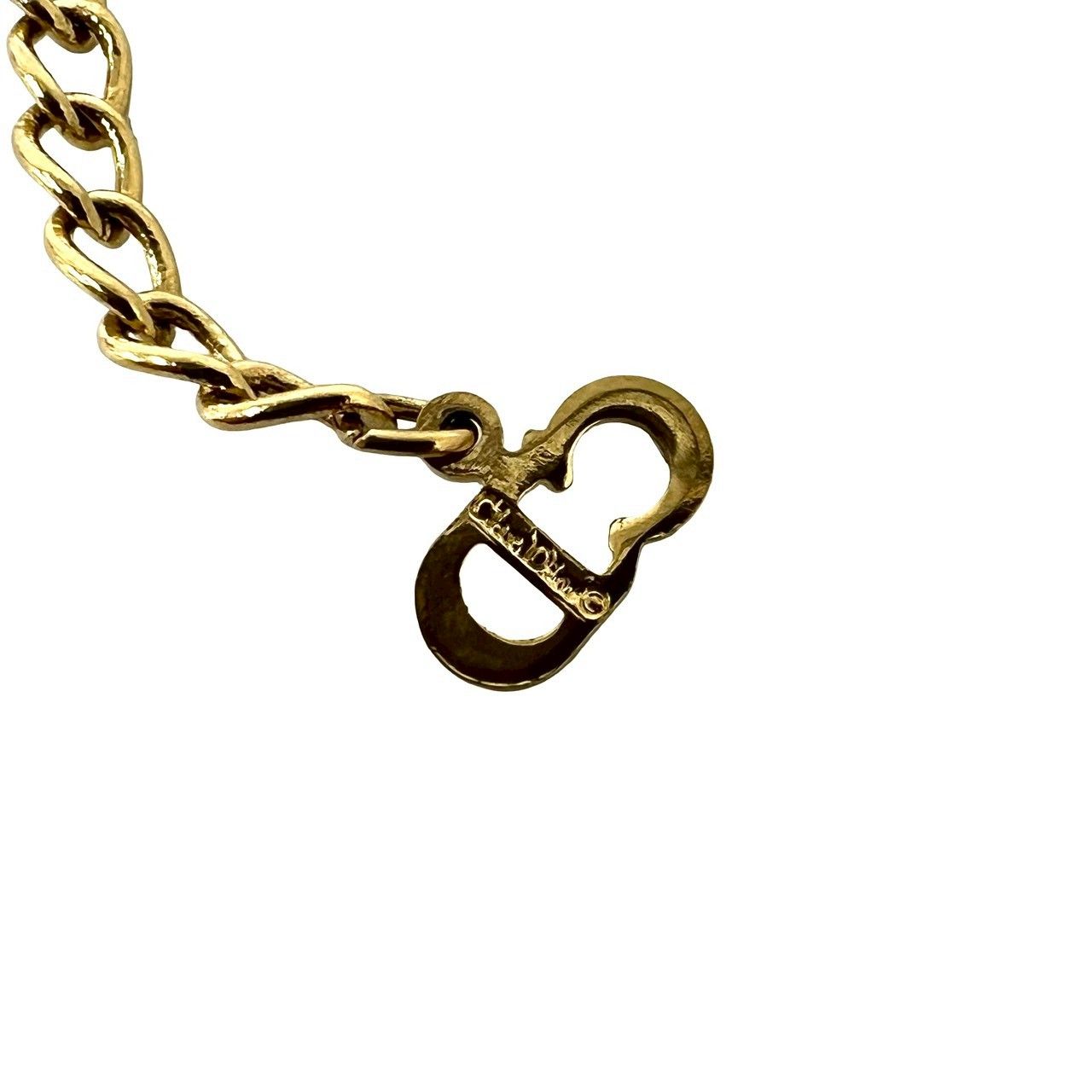 極 美品 Christian Dior ディオール CD ロゴ ハート リボン モチーフ