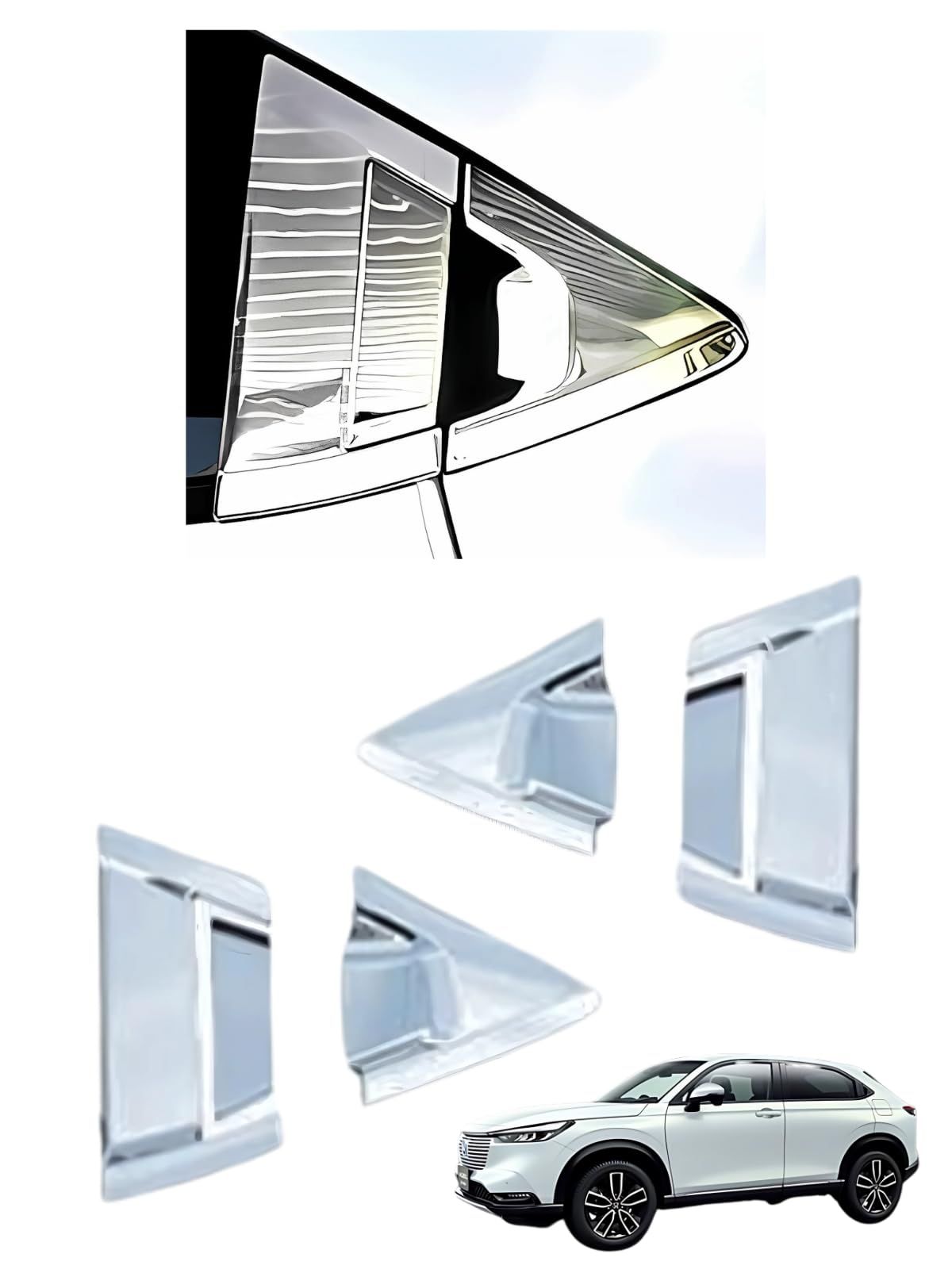 ホンダ ヴェゼル リア ドアハンドルカバー 新型 アクセサリー 新型ヴェゼル ドアプロテクター RV系 シルバー 2021年4月式?2025年10月e:HEV RSも対応 (シルバー, サイドバイザーなし型)ts 6,037円