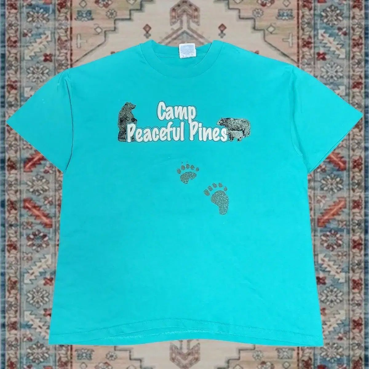 90s Hanes アメリカ製 生地 ヴィンテージ プリンティング Tシャツ L
