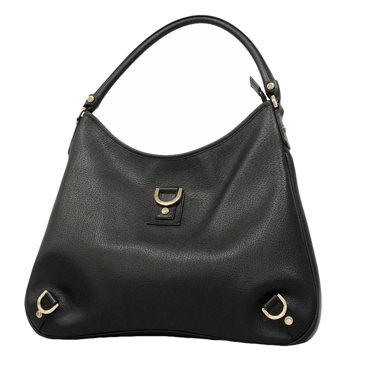 【6gc3290-k】グッチ ショルダーバッグ アビー 130737 レザー ブラック シャンパンゴールド金具【中古】レディース