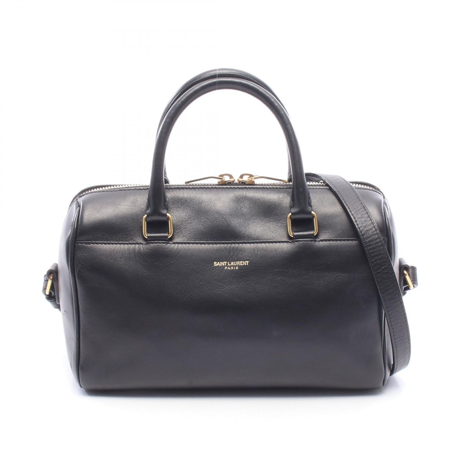 サンローランパリ SAINT LAURENT PARIS ハンドバッグ ベイビーダッフル 2WAY 330958 BOF0J ブラック レザー ベビー ダッフル レディース Used B