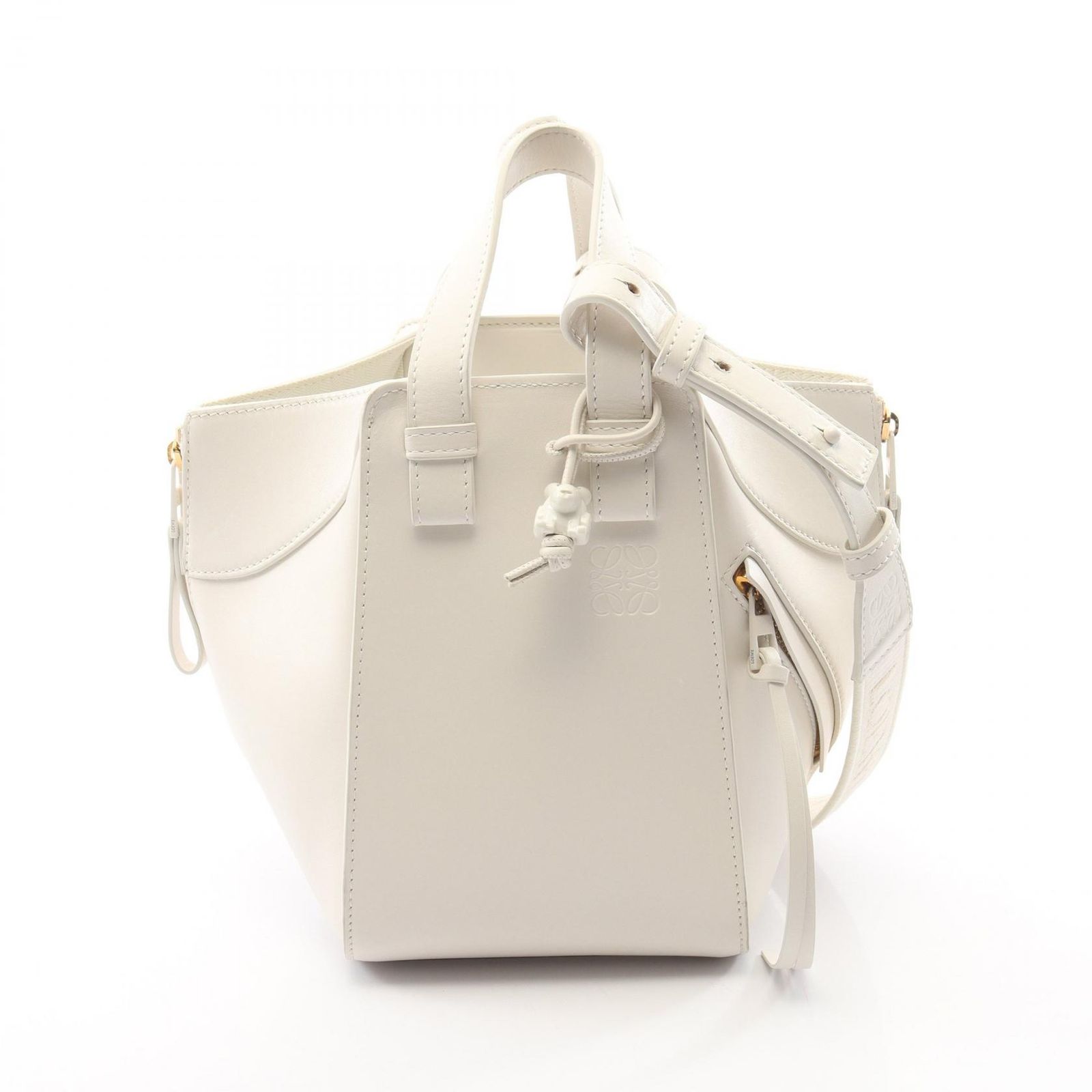 ロエベ LOEWE ハンドバッグ ハンモックバッグ コンパクト 2WAY ホワイト レザー ハンモックバッグ コンパクト レディース Used A