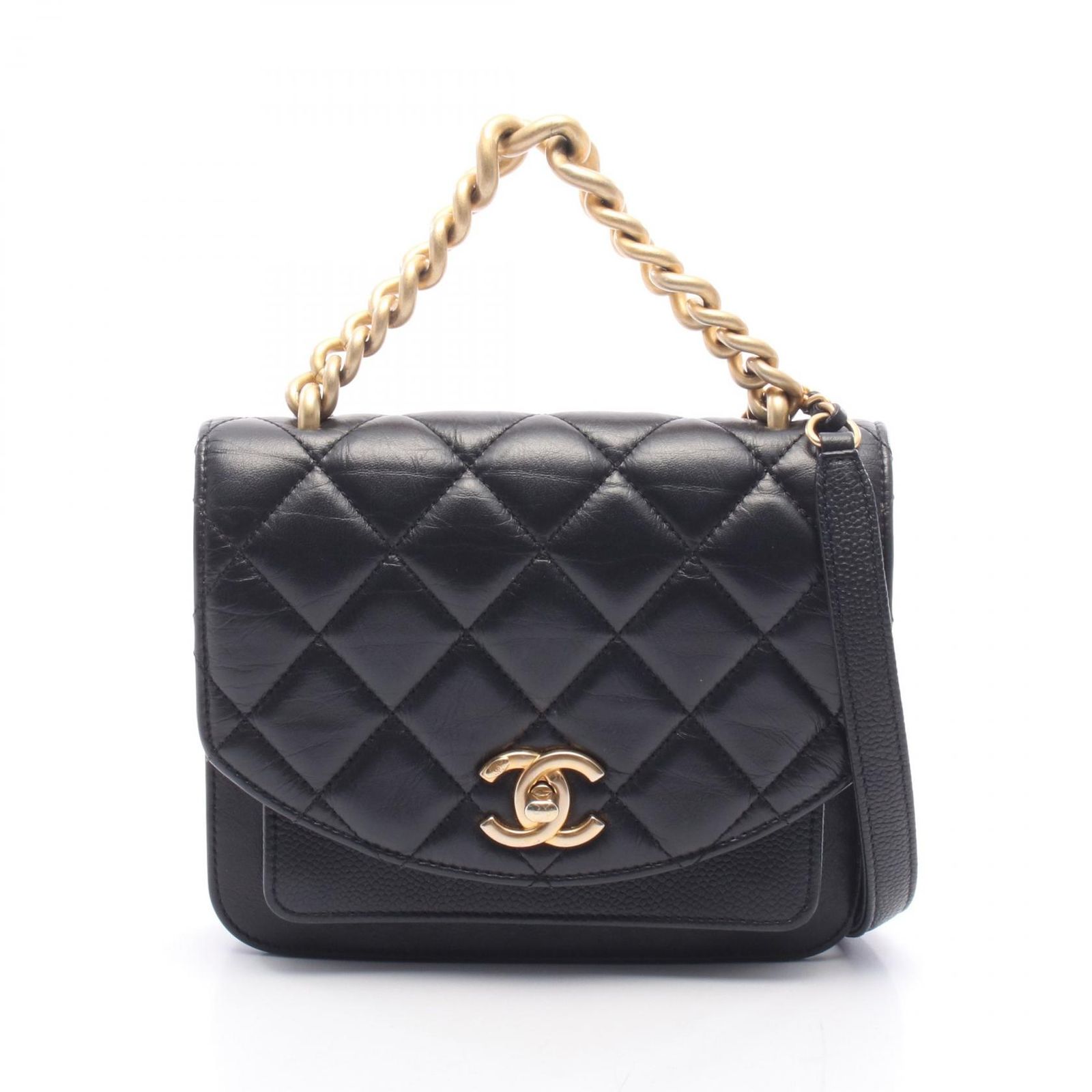 シャネル CHANEL ショルダーバッグ マトラッセ AS0785 ブラック ラムスキン（羊革） トリコマテリアル スモール チェーンショルダー レディース Used A