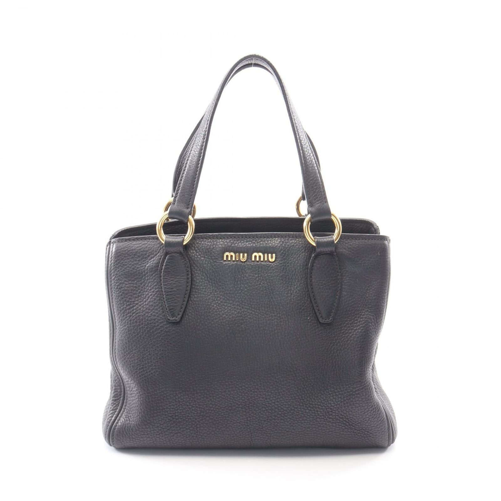 ミュウ ミュウ Miu Miu ハンドバッグ トートバッグ ブラック レザー