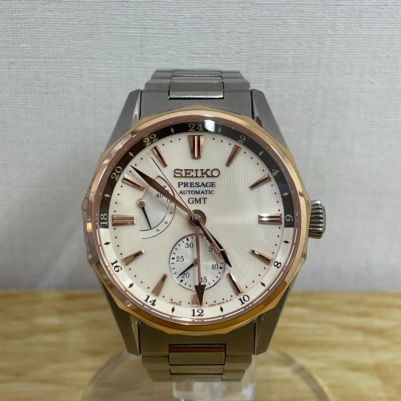 ■SEIKO セイコー プレサージュ PRESAGE オーシャントラベラー GMT 6R64-00E0 自動巻き 腕時計 稼働品 A26-2457