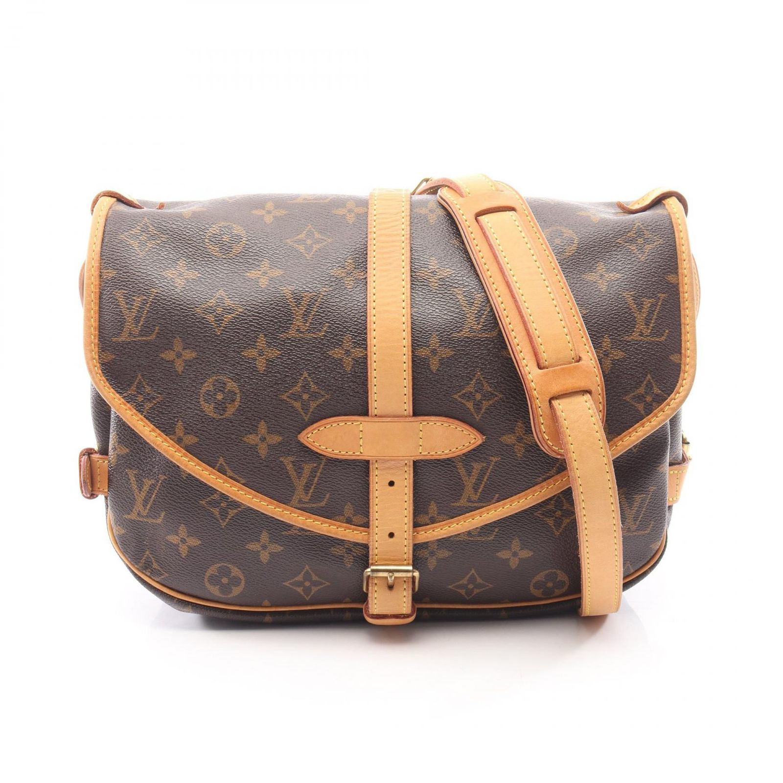 ルイ・ヴィトン LOUIS VUITTON ショルダーバッグ ソミュール30 M42256 PVCコーティングキャンバス レザー ソミュール30 レディース Used B
