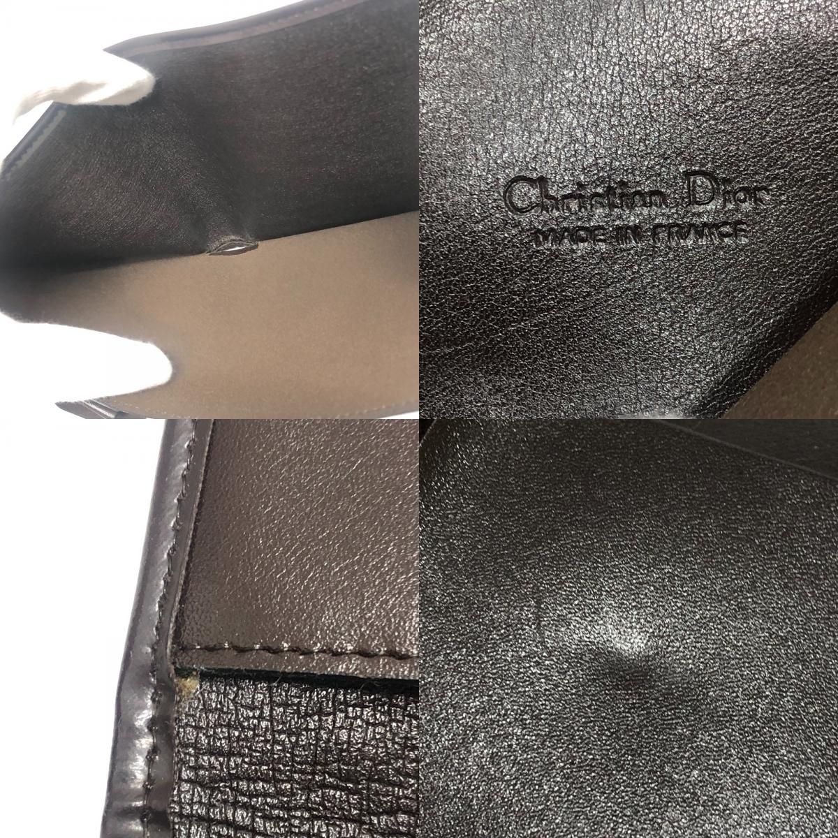 Dior ディオール 3つ折り財布 トロッター柄 キャンバス ブラウン