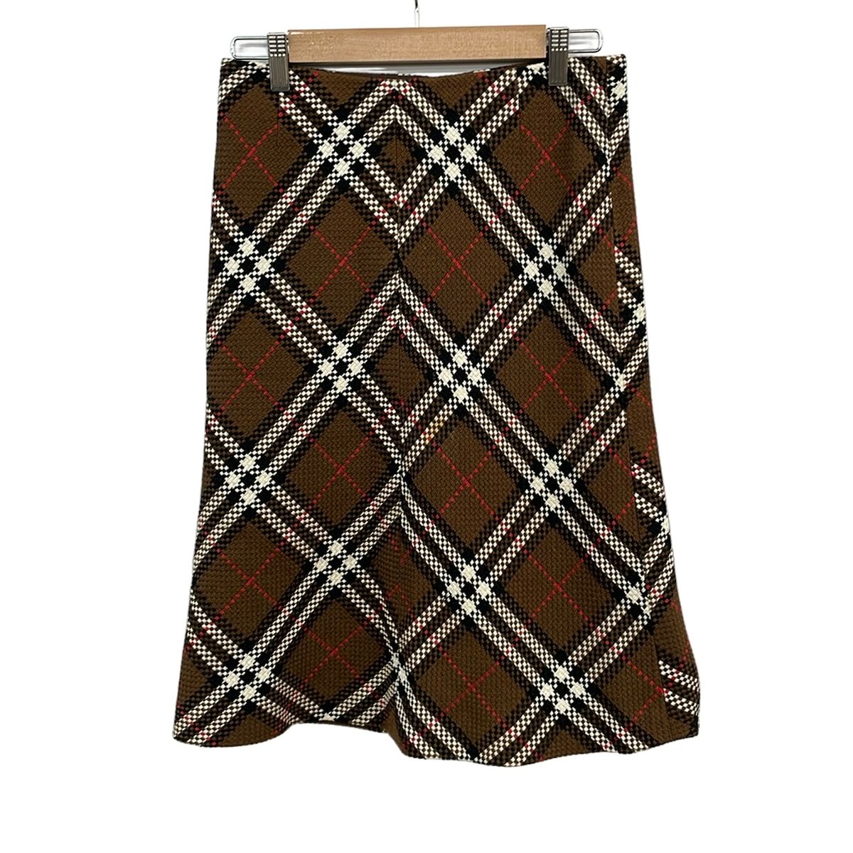 Burberry LONDON(バーバリーロンドン) スカート サイズ38 L レディース美品 - ダークブラウン×マルチ ひざ丈/チェック柄