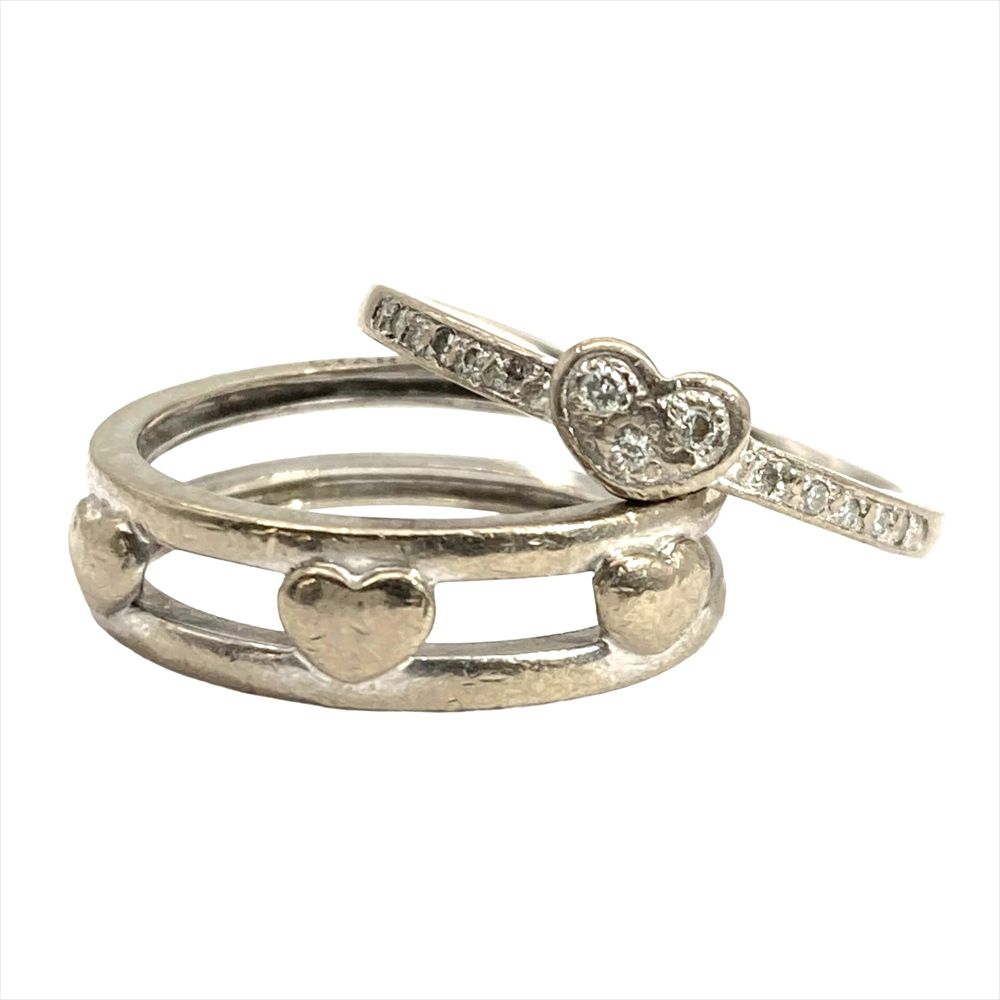 スタージュエリー STAR JEWELRY クリスマスハート エンハンサー リング 指輪 ダイヤモンド 0.10ct K18WG 5.9g ホワイトゴールド レディース【中古】