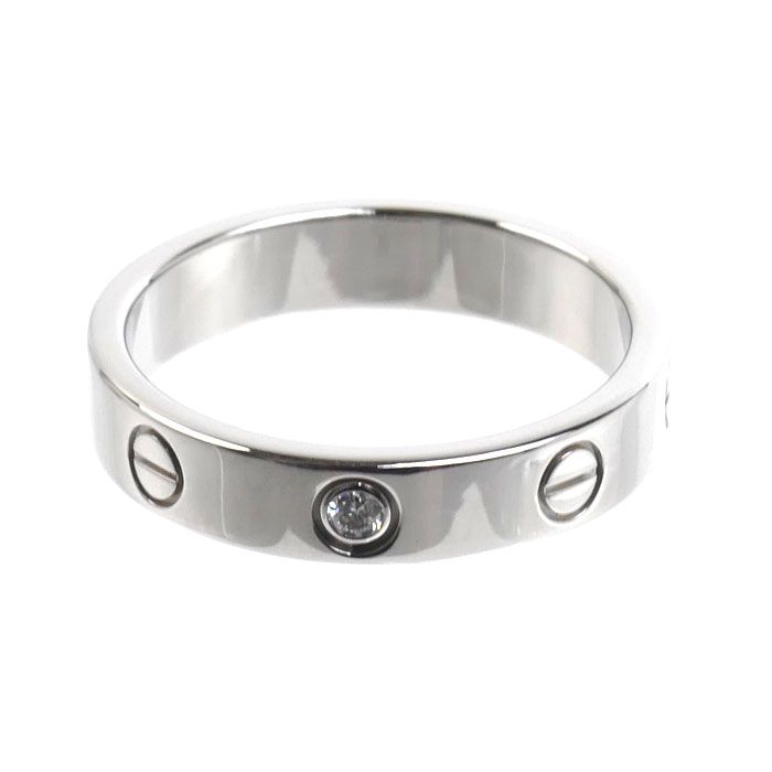 CARTIER カルティエ K18WG ホワイトゴールド ミニラブ1Pダイヤ リング 