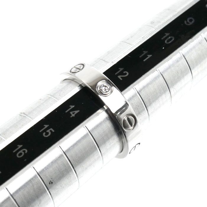 CARTIER カルティエ K18WG ホワイトゴールド ミニラブ1Pダイヤ リング 