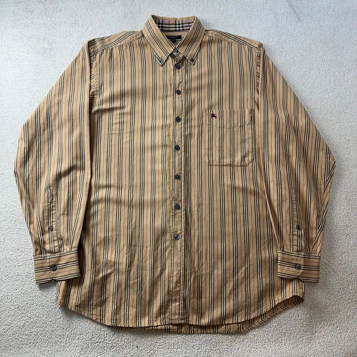 100 BURBERRY バーバリー 麻(マ) ロゴ(ロ) ノヴァチェック CHECK ポケット(ポ) Yシャツ #173