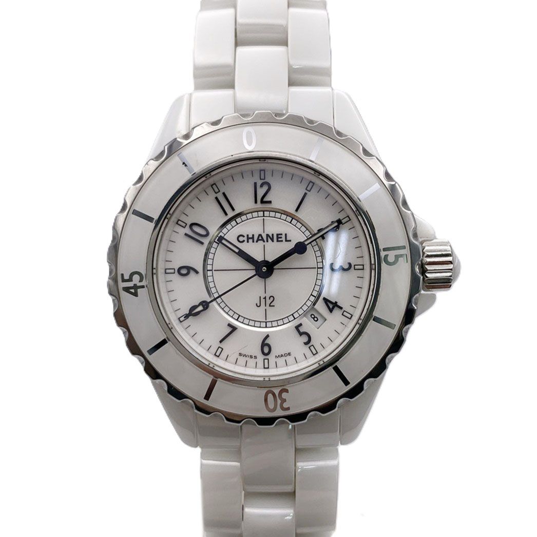 【再値下げ】CHANEL シャネル J12 33ｍｍ 腕時計 H0968 レディース セラミック ホワイト 中古