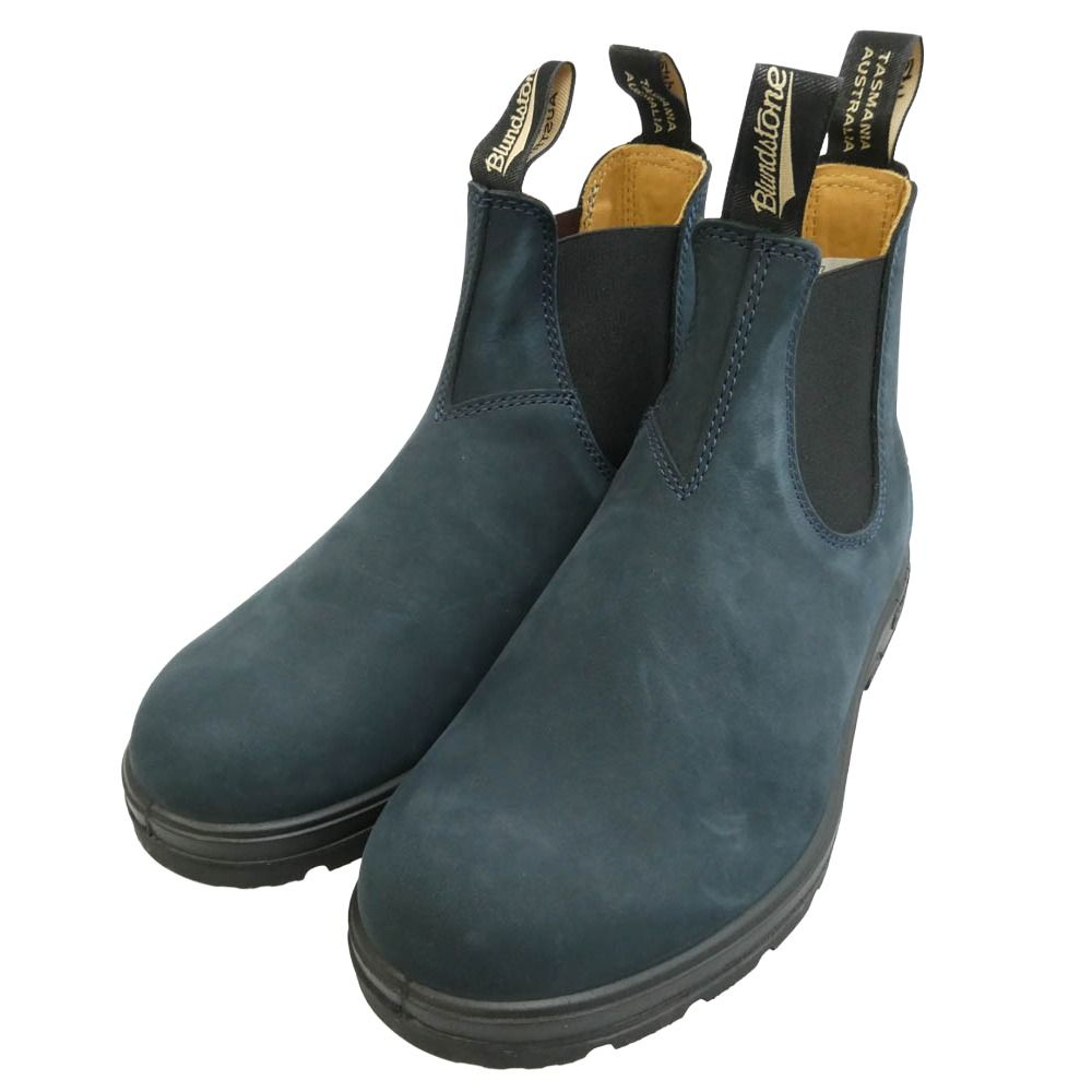 ブランドストーン BLUNDSTONE 1940 Leather Chelsea Lug Boots スエード レザー サイドゴア チェルシー ショート ブーツ ダークネイビー系 UK6【美品】【中古】