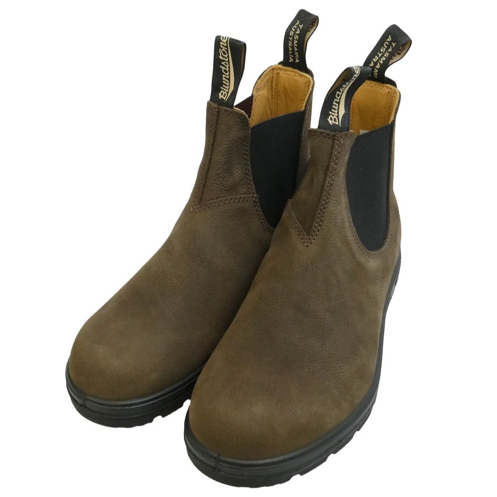 ブランドストーン BLUNDSTONE 1606 Nubuck Ankle Leather Chelsea Lug Boots シボ革 ヌバック アンクル レザー サイドゴア チェルシー ショート ブーツ ブラウン系 UK6【美品】【中古】