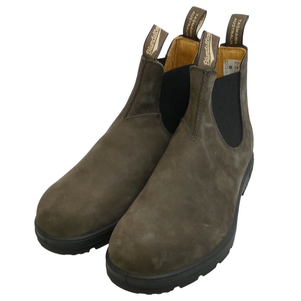 ブランドストーン BLUNDSTONE 2345 Nubuck Ankle Leather Chelsea Lug Boots ヌバック アンクル スエード レザー サイドゴア チェルシー ショート ブーツ ブラウン系 UK9【美品】【中古】
