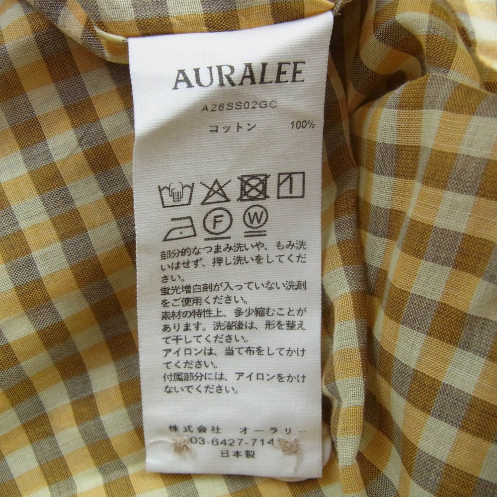 AURALEE オーラリー 26SS A26SS02GC AIRY LIGHTCOTTON CHECK HALF
