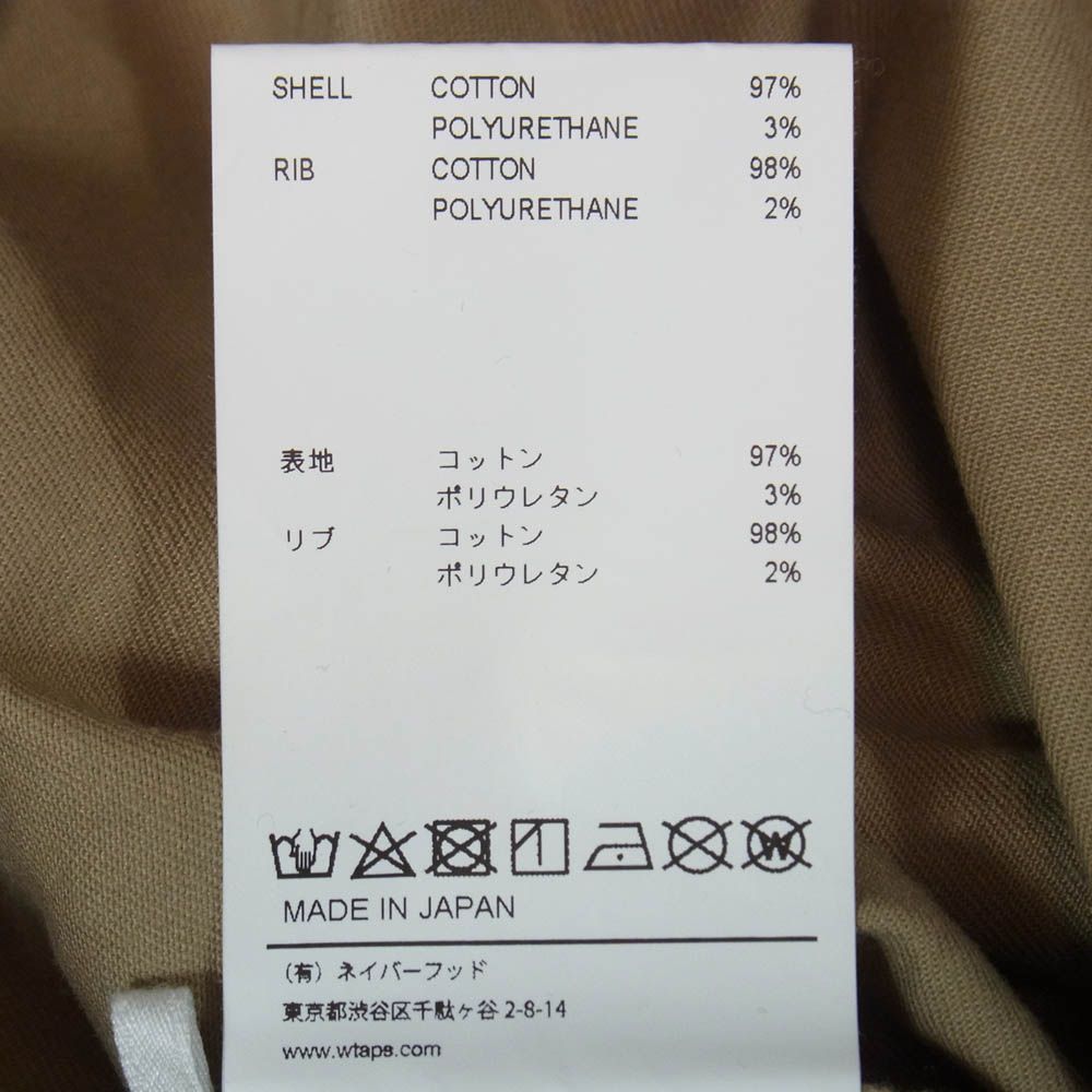 WTAPS ダブルタップス 21AW 212BRDT-SHM05 COTTON TWILL SMOCK LS