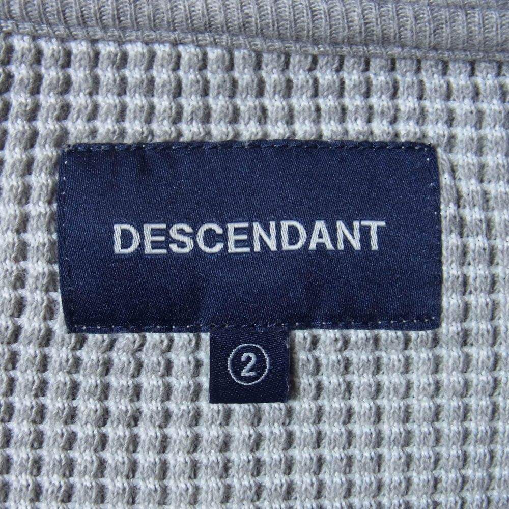 DESCENDANT ディセンダント ロゴ 刺繍 ワッフル サーマル クルーネック