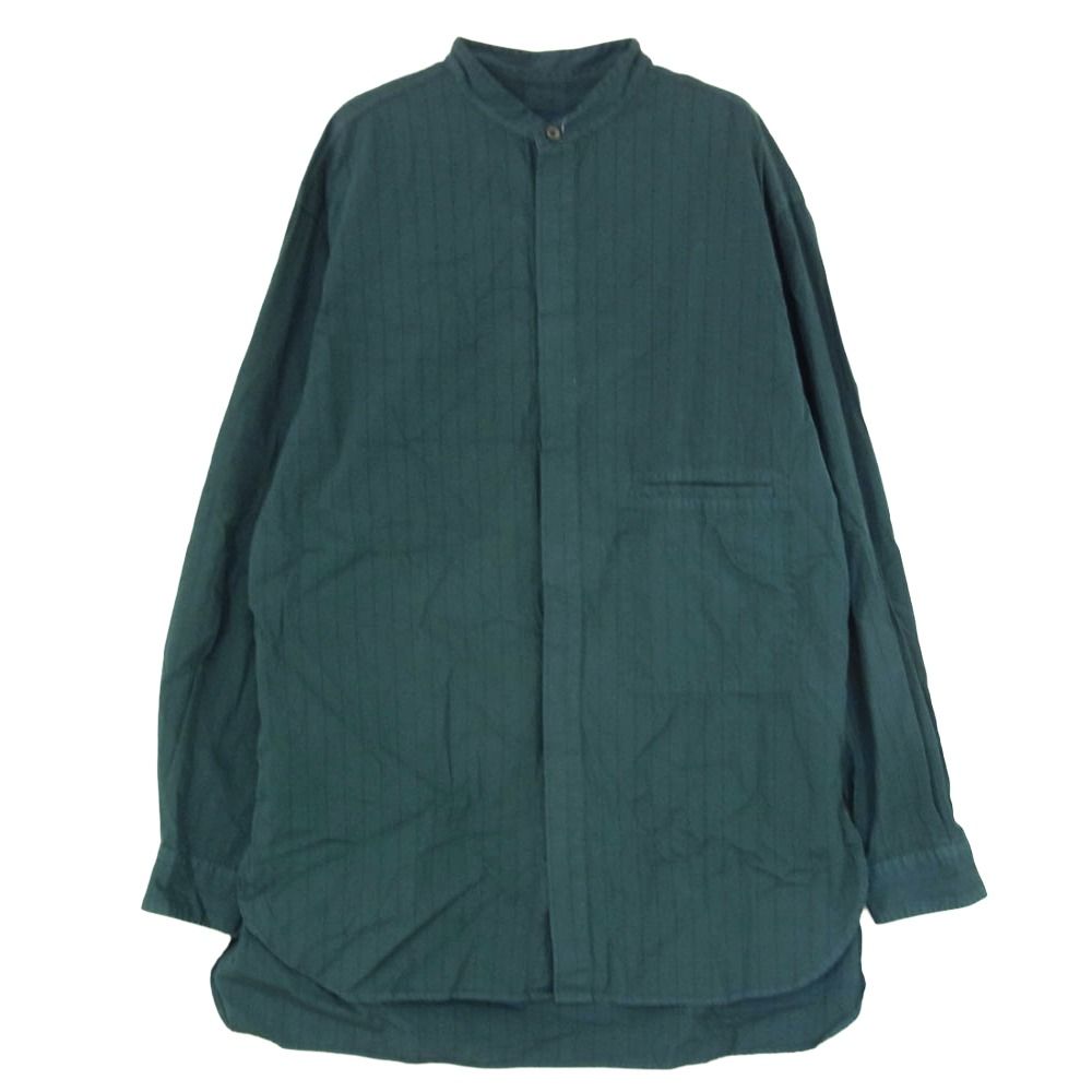 トップス YOKE STRIPE BAND COLLAR LONG SHIRT YOKE ヨーク 23SS YK23SS0473SH Garment Dye Stripe Band Collar Shirt