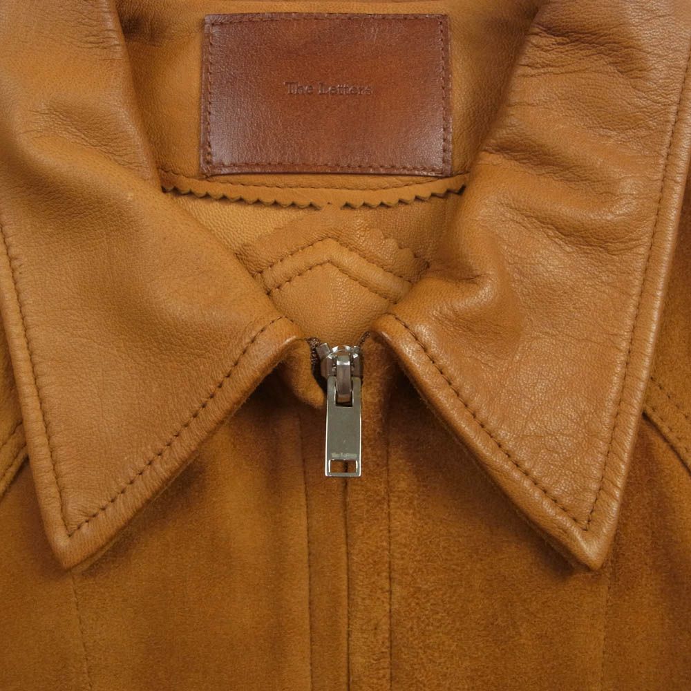 レターズ THE LETTERS LFBA-LJ0001 WESTERN PINKING JACKET ゴートレザー ウエスタン ジップアップ レザー ジャケット ブラウン系 S【中古】 レターズ THE LETTERS LFBA-LJ0001 WESTERN PINKING JACKET ゴート