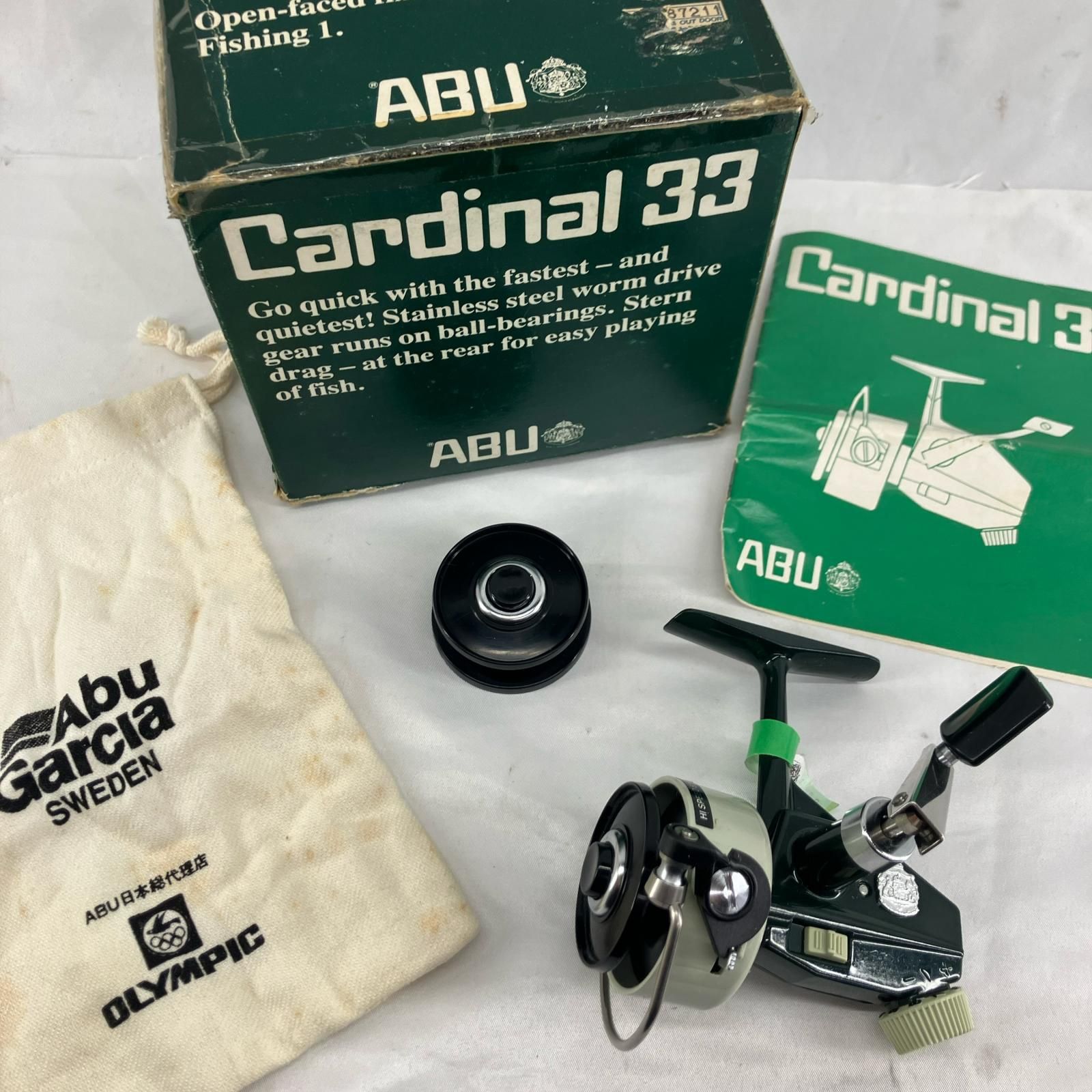 スピニングリール Abu Garcia アブガルシア Cardinal33 カーディナル33 箱、説明書、布袋