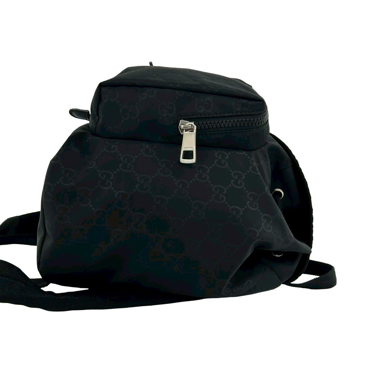 ほぼ未使用 貴重品 GUCCI グッチ GG ロゴ 柄 ナイロン レザー 本革
