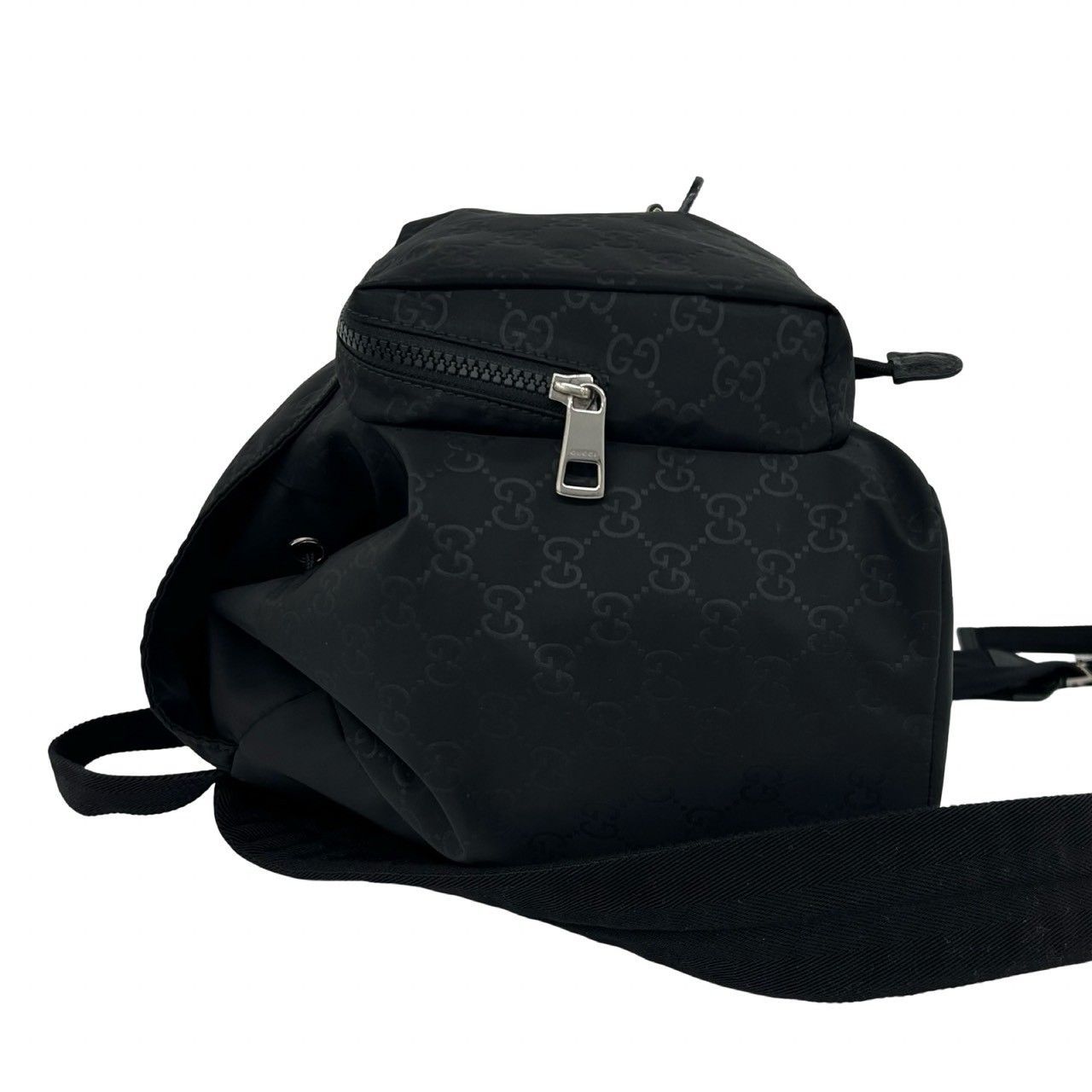 ほぼ未使用 貴重品 GUCCI グッチ GG ロゴ 柄 ナイロン レザー 本革