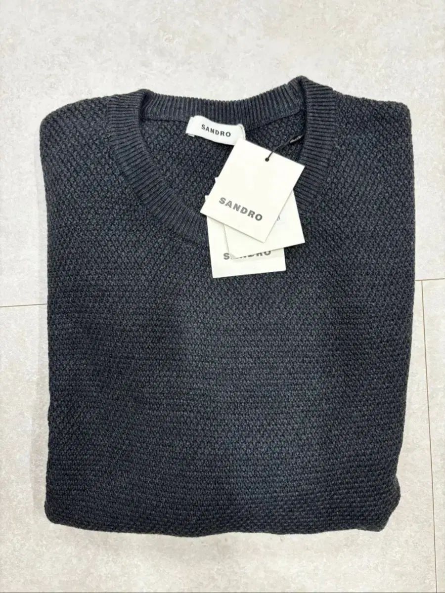 新品 サンドロ (Sandro) メリノウール テクスチャード ニット (XL/105)