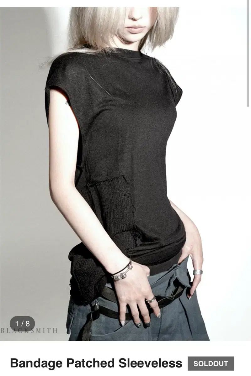 新品 ブラック スミス 밴디지 パッチ スリーブレス Bandage Patched Sleeve