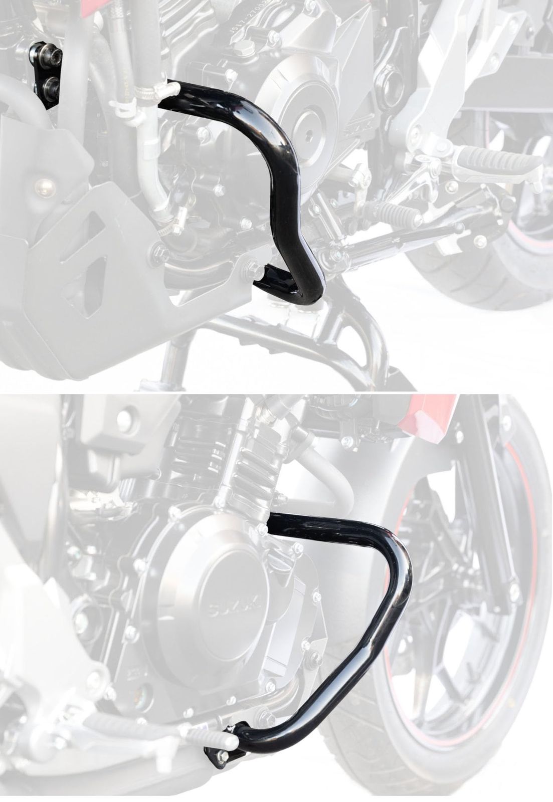 N◆キジマ(Kijima) バイクパーツ エンジンガード 車体保護 スチール製ブラック仕上げ Vストローム250 405-2292