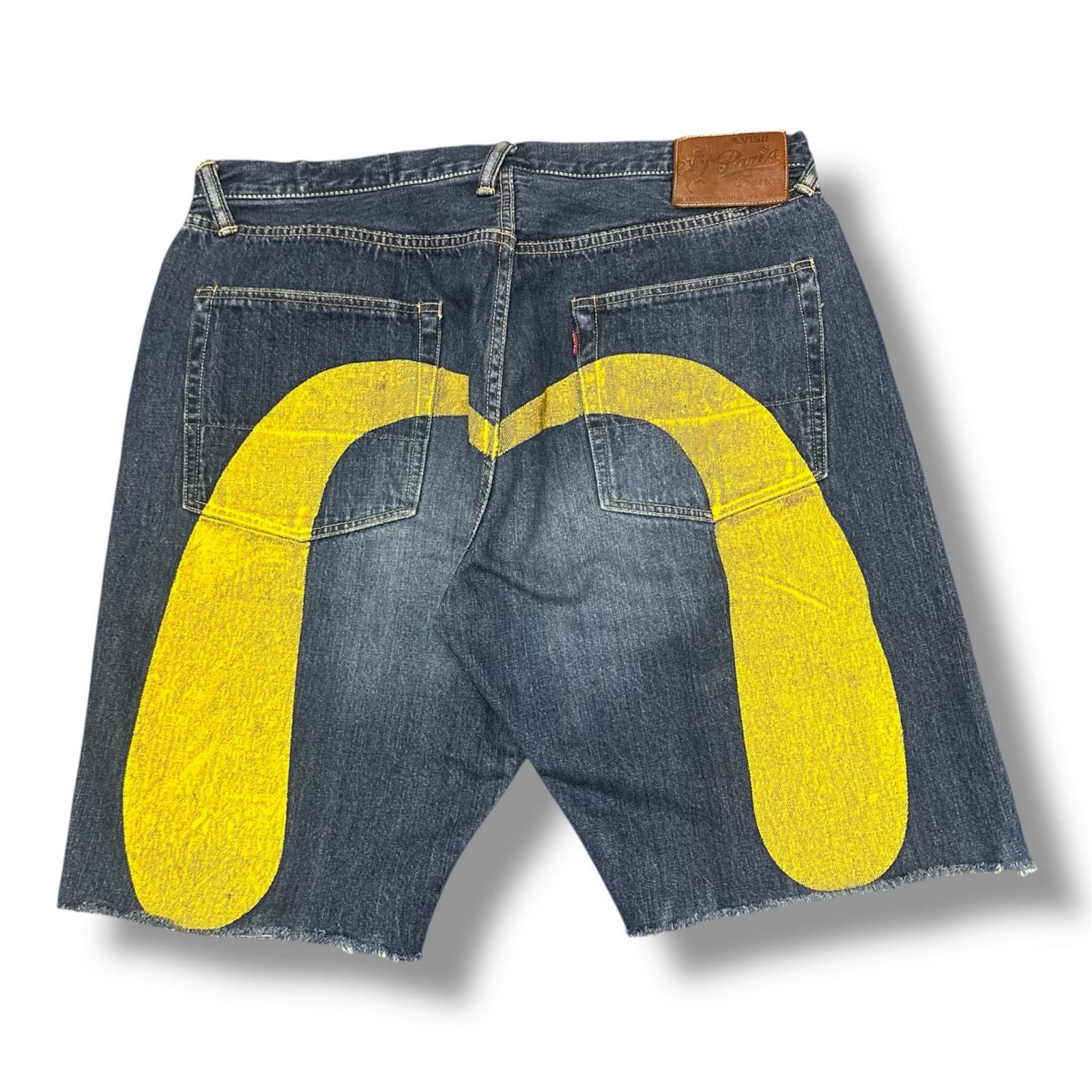 EVISU カモメプリント デニムショーツ ハーフパンツ エビス インディゴ