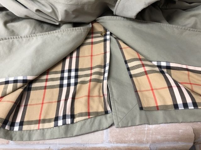 中古】 BURBERRY バーバリー ステンカラーコート カーキ 48 111417629